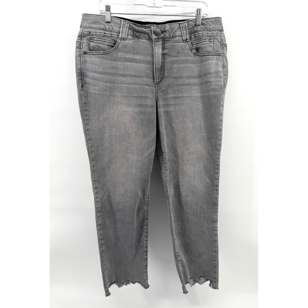 Democracy Jeans Gray AB Technology High Rise Ankle Stretch Distressed Women 18W